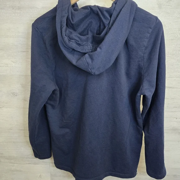 L.L. Bean Womens Hooded Sweatshirt With Button Closure - Picture 4 of 8